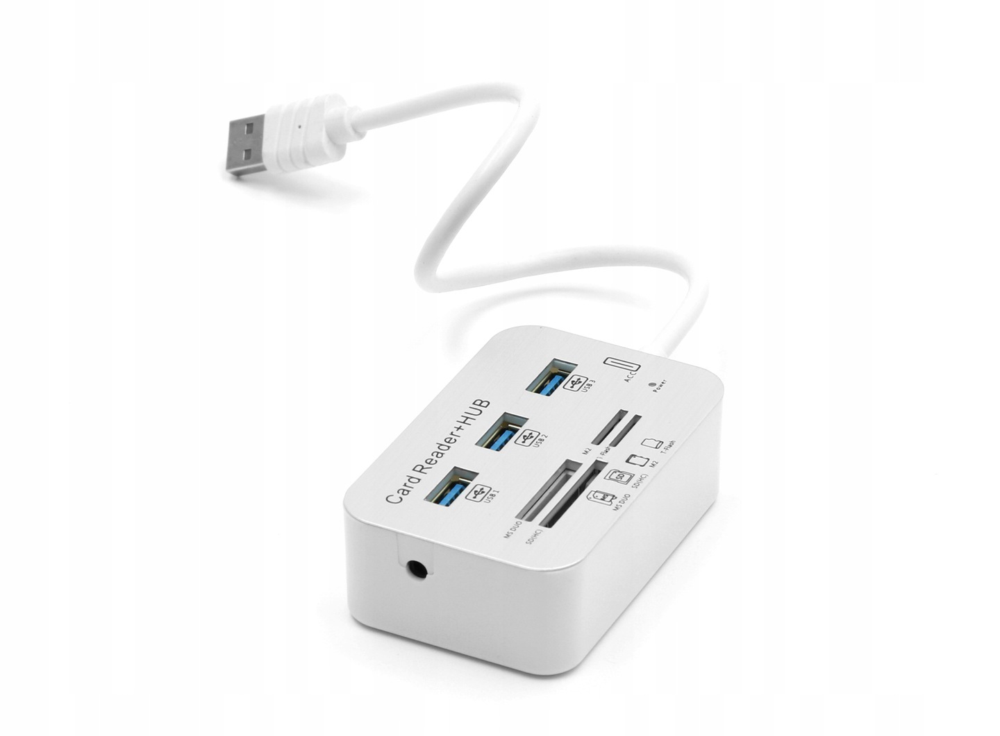Aluminum 3 Port USB 3.0 Hub MS SD M2 TF Memory Card Reader Adapter