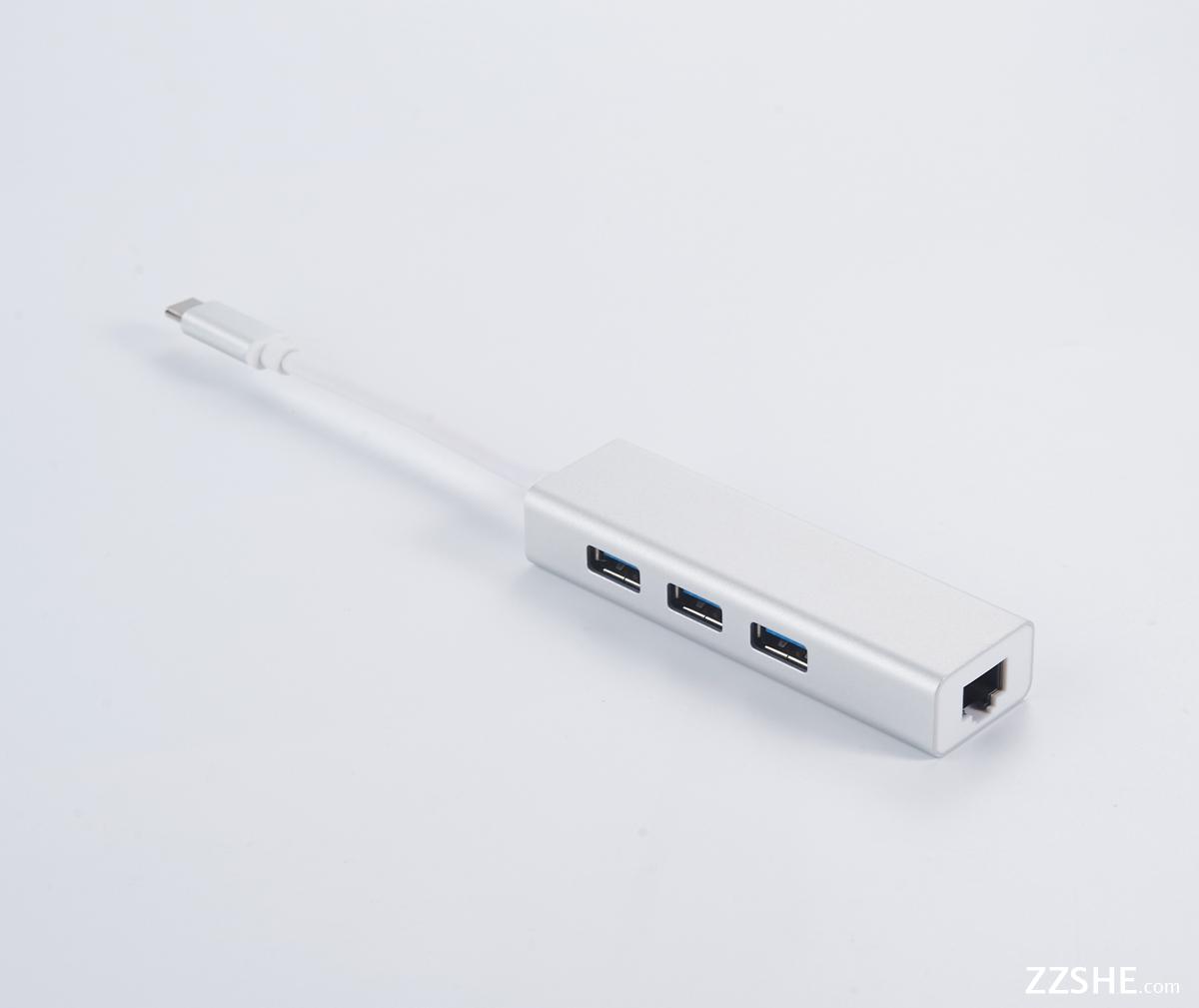 USB-C to Gigabit Ethernet USB A 3.0 Adapter Hub 