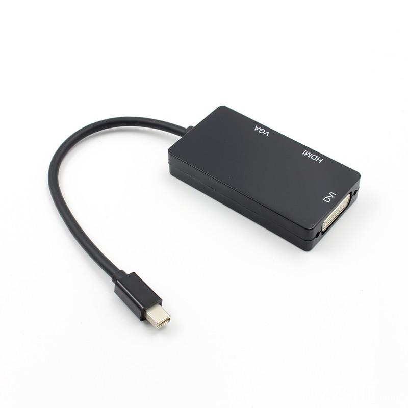 3-in-1 Mini DisplayPort to DVI VGA HDMI TV Adapter Thunderbolt Cable 
