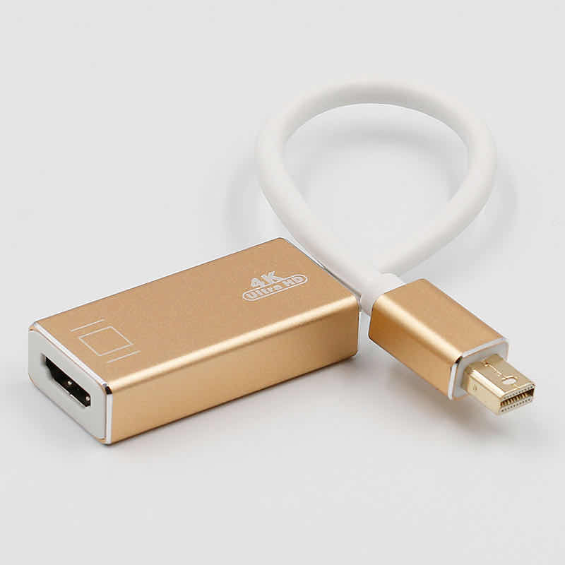 Aluminum Alloy Mini Display Port to HDMI Adapter Cable 4k
