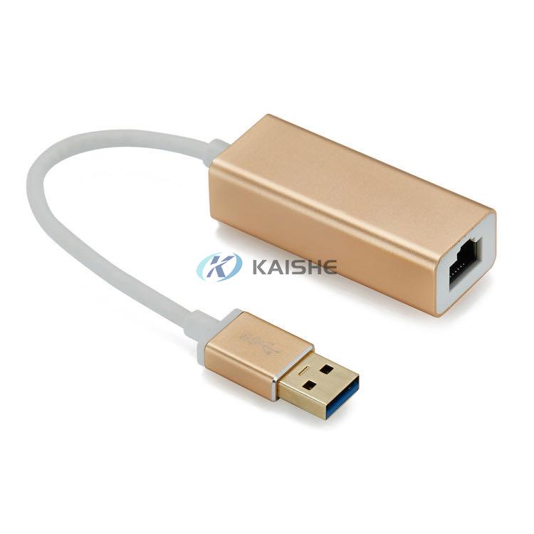 USB 3.0  Aluminum Gigabit Ethernet Adapter Supporting 10/100 / 1000 Mbps