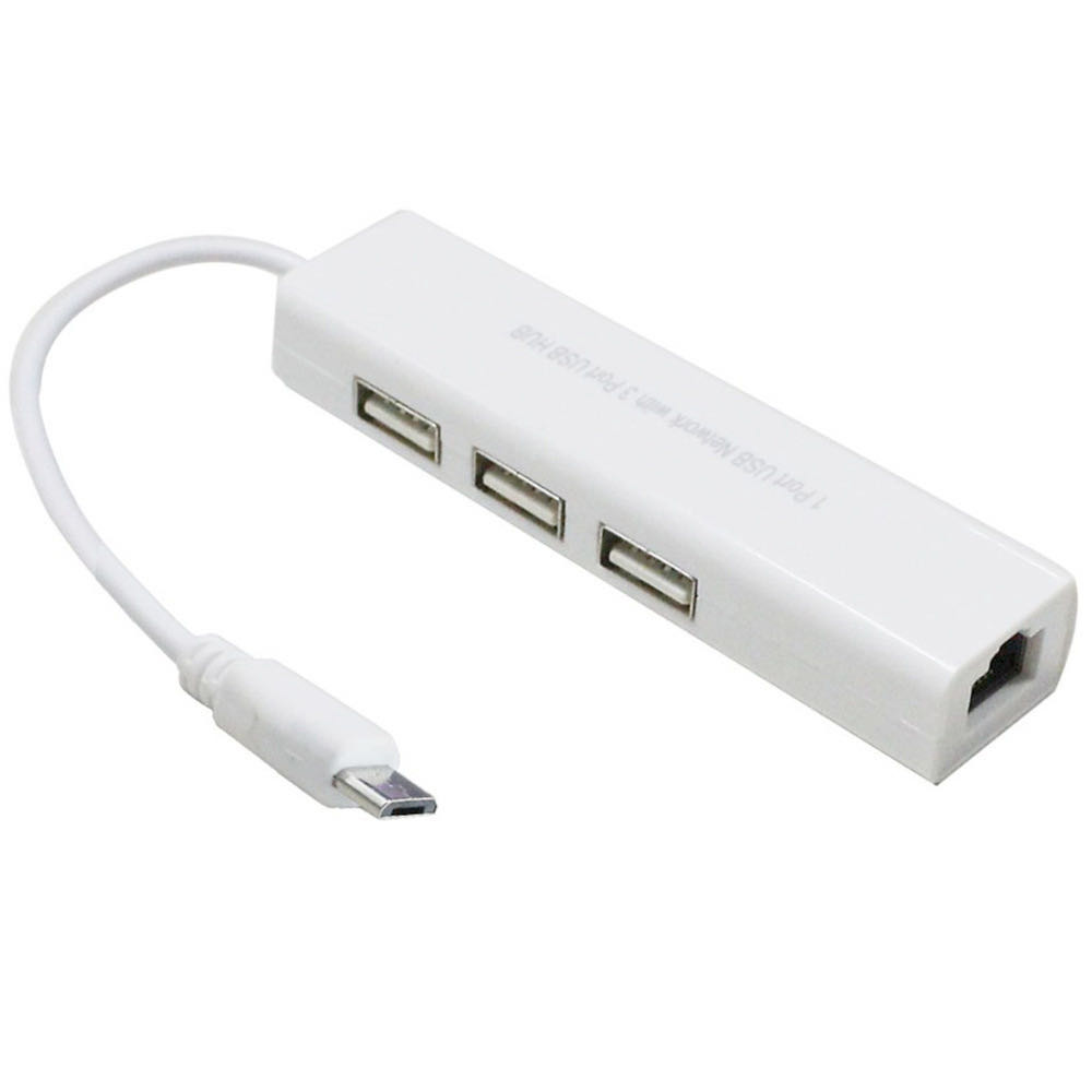 Micro Usb to rj45 Ethernet Adapter with 3 usb 2.0 port