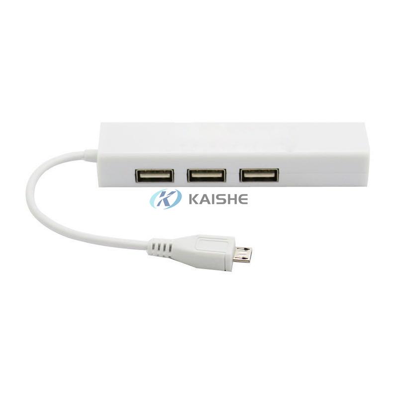 Micro Usb to rj45 Ethernet Adapter with 3 usb 2.0 port