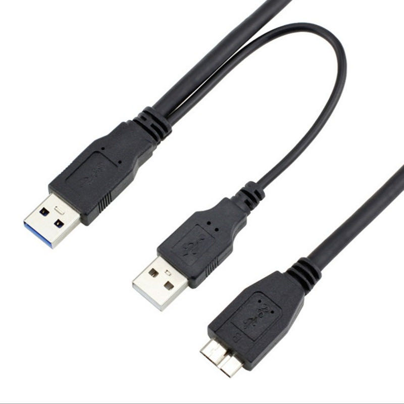 Super Speed USB 3.0 A Male to Micro B Male Y Splitter Adapter Cable 