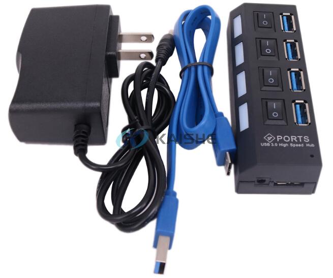 Super high-speed USB3.0 4 Ports Hub with Switch 