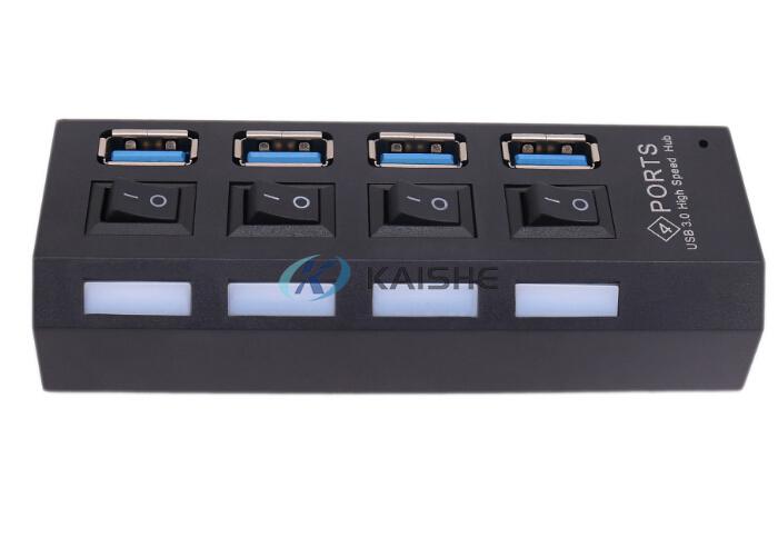 Super high-speed USB3.0 4 Ports Hub with Switch 