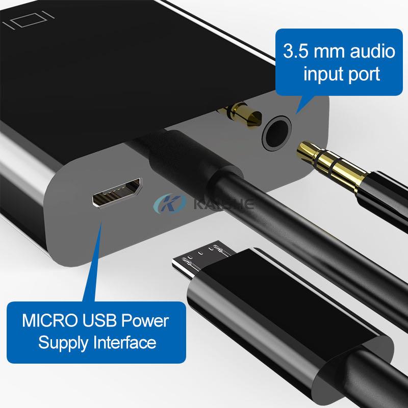 HDMI to VGA Adapter (Male to Female) With 3.5mm Audio 