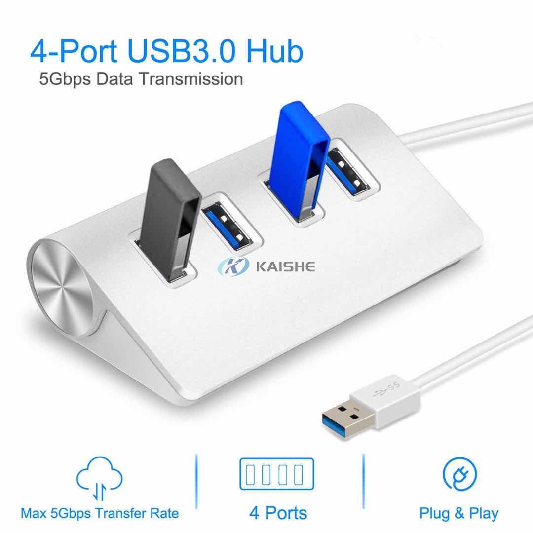  4-Port USB 3.0  Aluminum Portable Data Hub