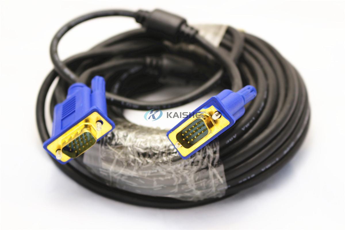 3+6 VGA SVGA HD15 Male to Male Video Coaxial  Cable with Ferrite Cores