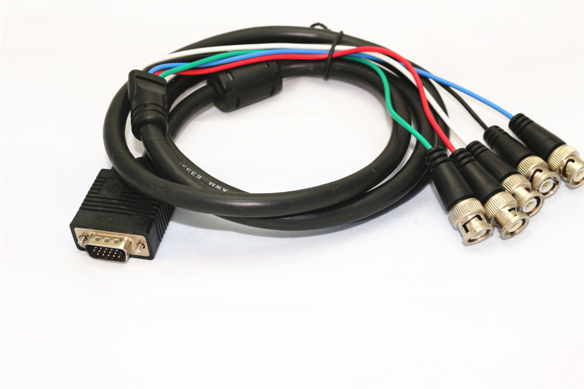 VGA HD-15 to 5 BNC RGB Video Cable for HDTV Monitor cable