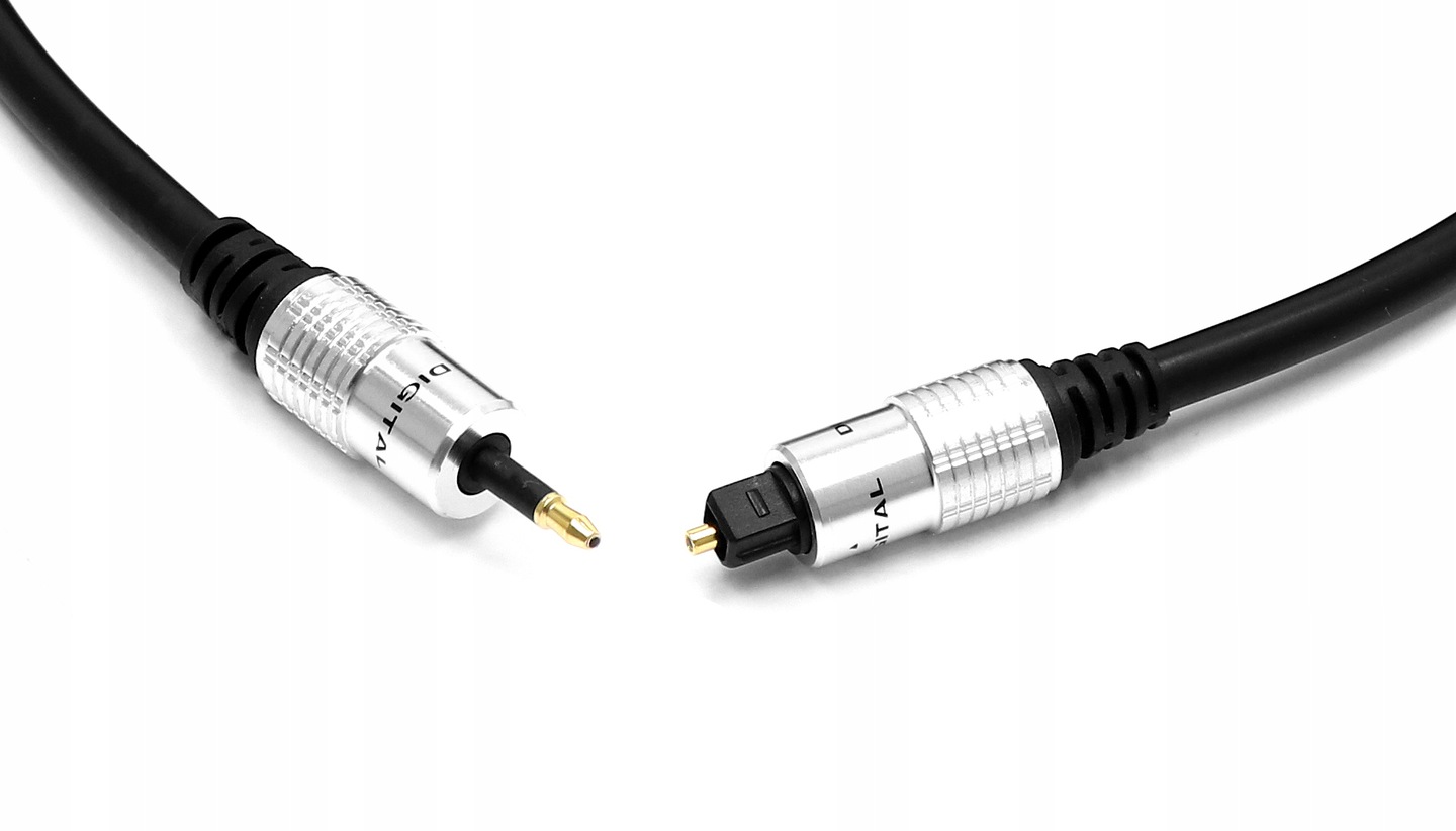 24K Gold Plated Toslink to Mini Toslink Digital Optical S/PDIF Audio Cable with Metal Connectors cable