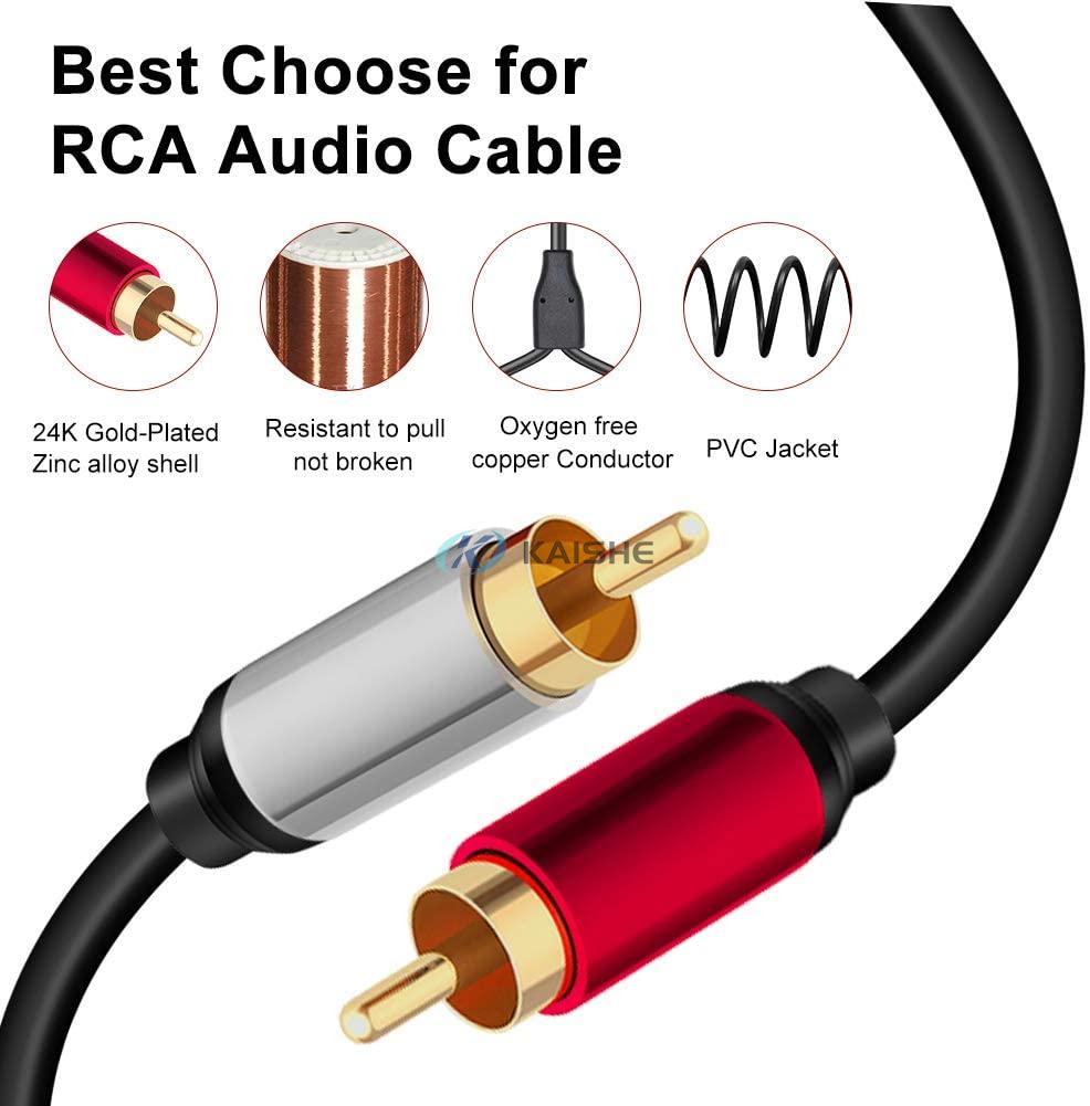 Dual Shielded Gold-Plated 3.5mm Male to 2RCA Male Stereo Audio Y Cable Splitter Stereo Audio Cable