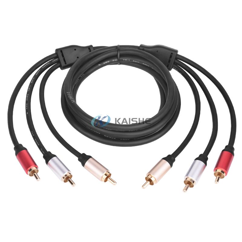 3 RCA Male to 3 RCA Male Stereo Audio Cable