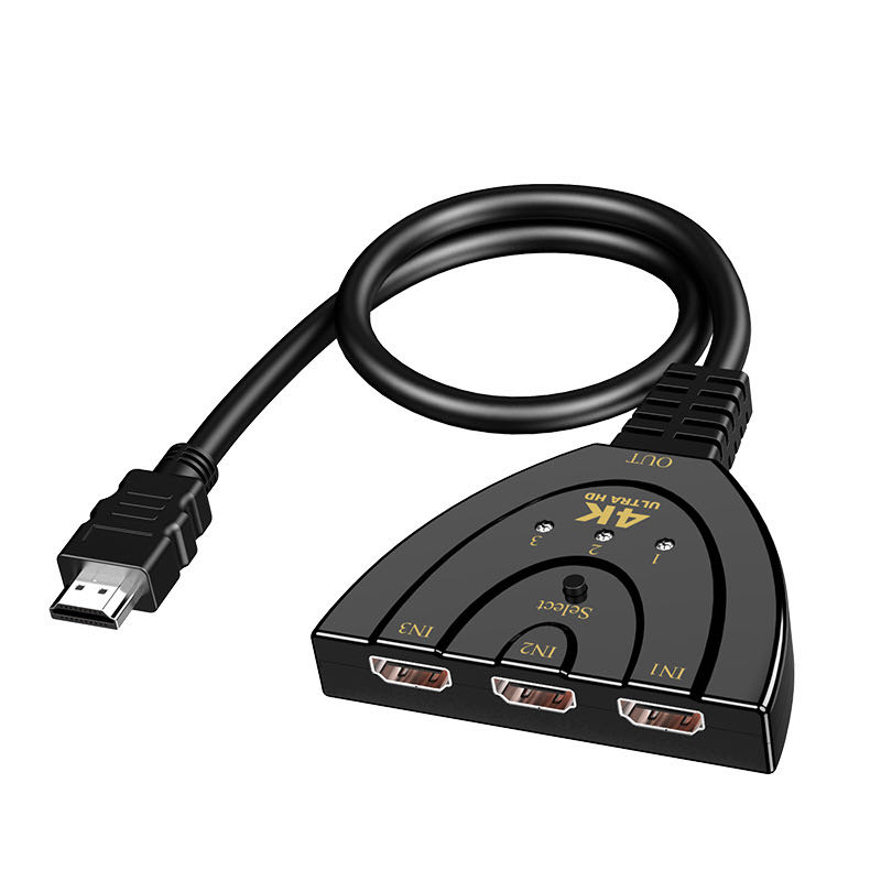 3 Port 4K HDMI Switch 3x1 Switch Splitter with Pigtail Cable 