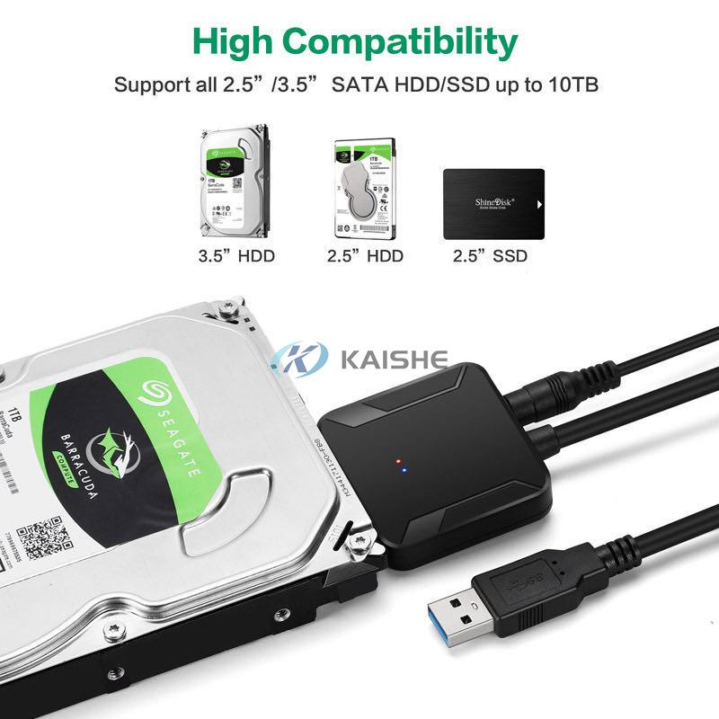 USB 3.0 to  SATA III Hard Drive Adapter Cable for 3.5/2.5 Inch HDD/SSD