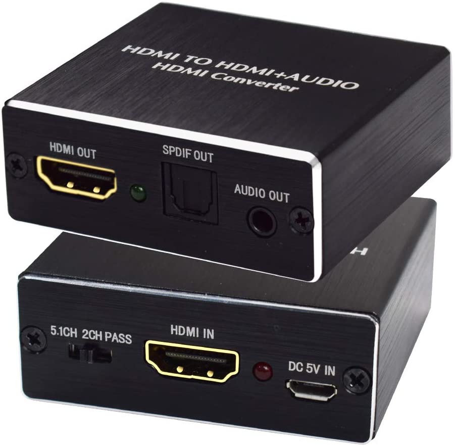 4Kx2K HDMI Audio Extractor HDMI to HDMI Optical Toslink SPDIF Converter Adapter