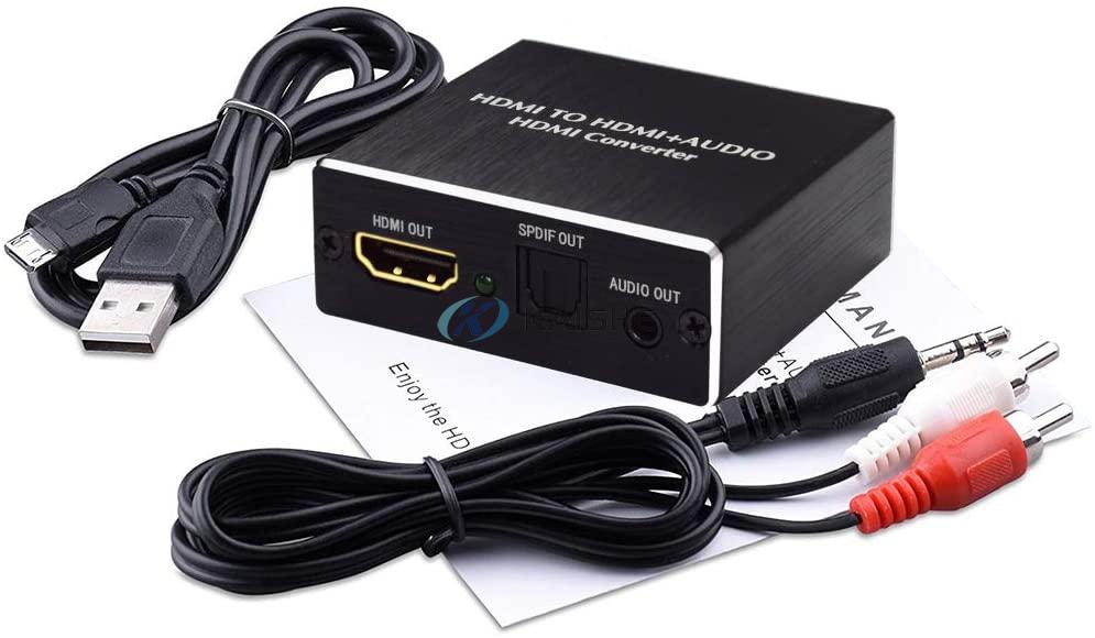 4Kx2K HDMI Audio Extractor HDMI to HDMI Optical Toslink SPDIF Converter Adapter