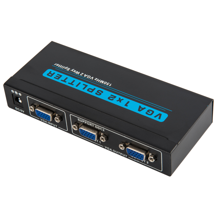 150MHz 1080P  VGA 1x2 Splitter 1 in 2 out 