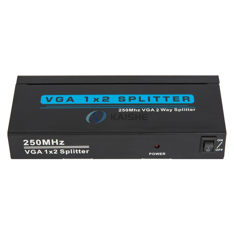 250MHz VGA 1x2 Splitter 2 port VGA splitter 1 input 2 output box