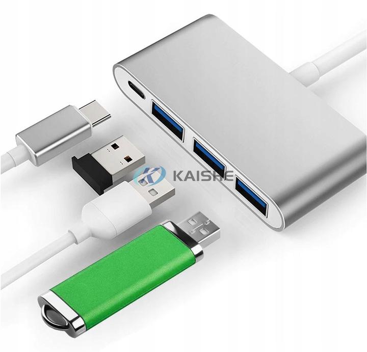 USB-C 3.1 to 3x USB 3.0 adapter with PD Charging 