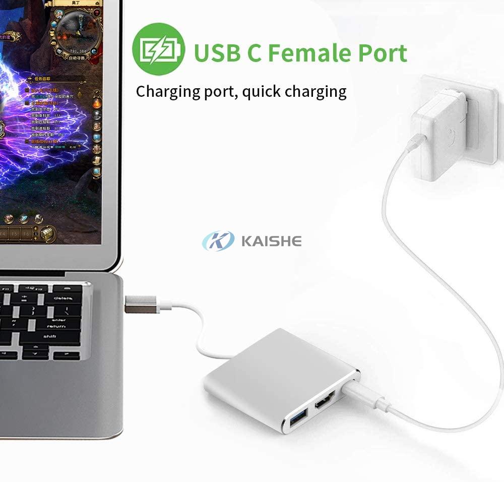3 in 1 USB C To HDMI with Type c Power and USB 3.0 Port 