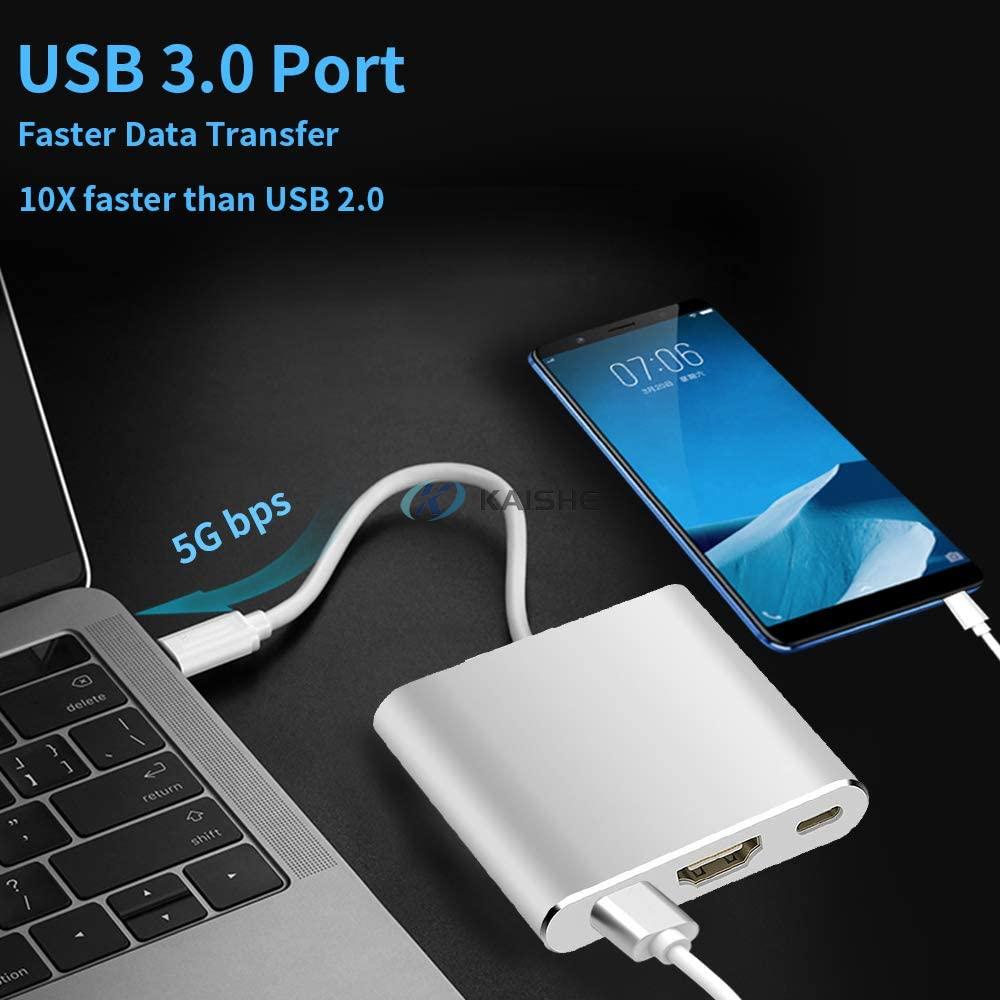 3 in 1 USB C To HDMI with Type c Power and USB 3.0 Port 