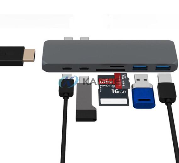 7 in 2 Dual Type-C to HDMI Hub Adapter 