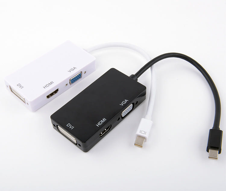 1080p 3-in-1 Mini DisplayPort to DVI VGA HDMI TV Adapter 