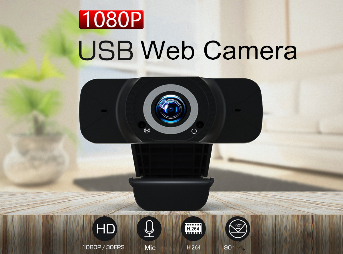 W8 1080P HD Webcam with Microphone and Privacy Cover