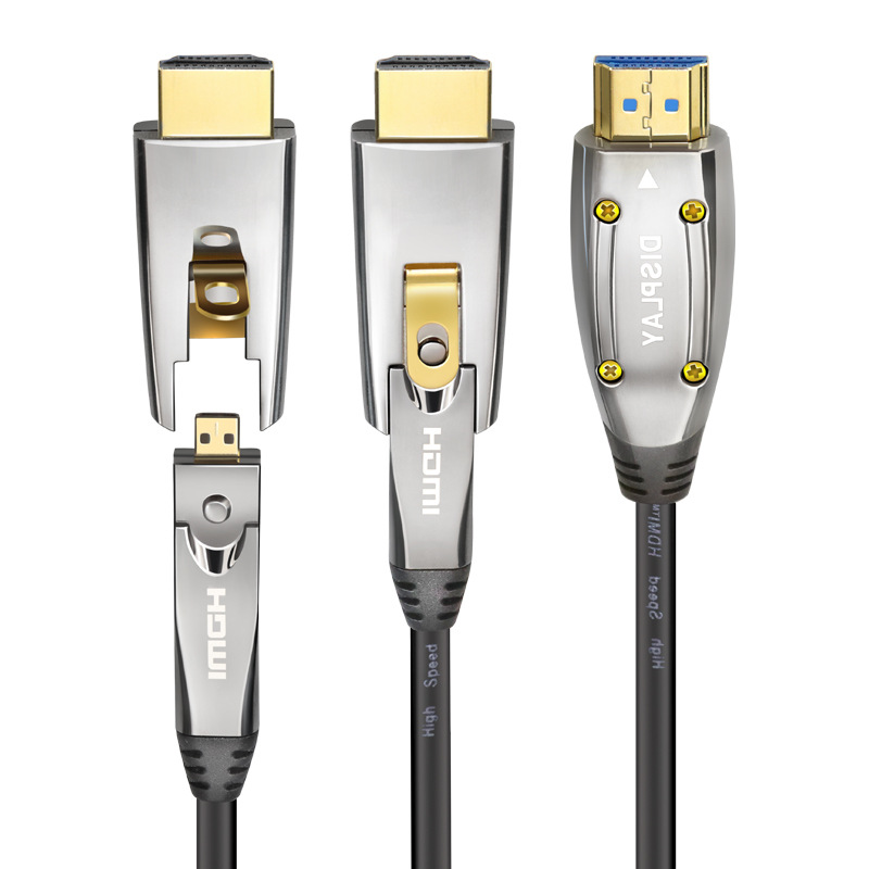 Fiber Optic HDMI 2.0 4K Dual Micro HDMI Male D Type and Standard HDMI