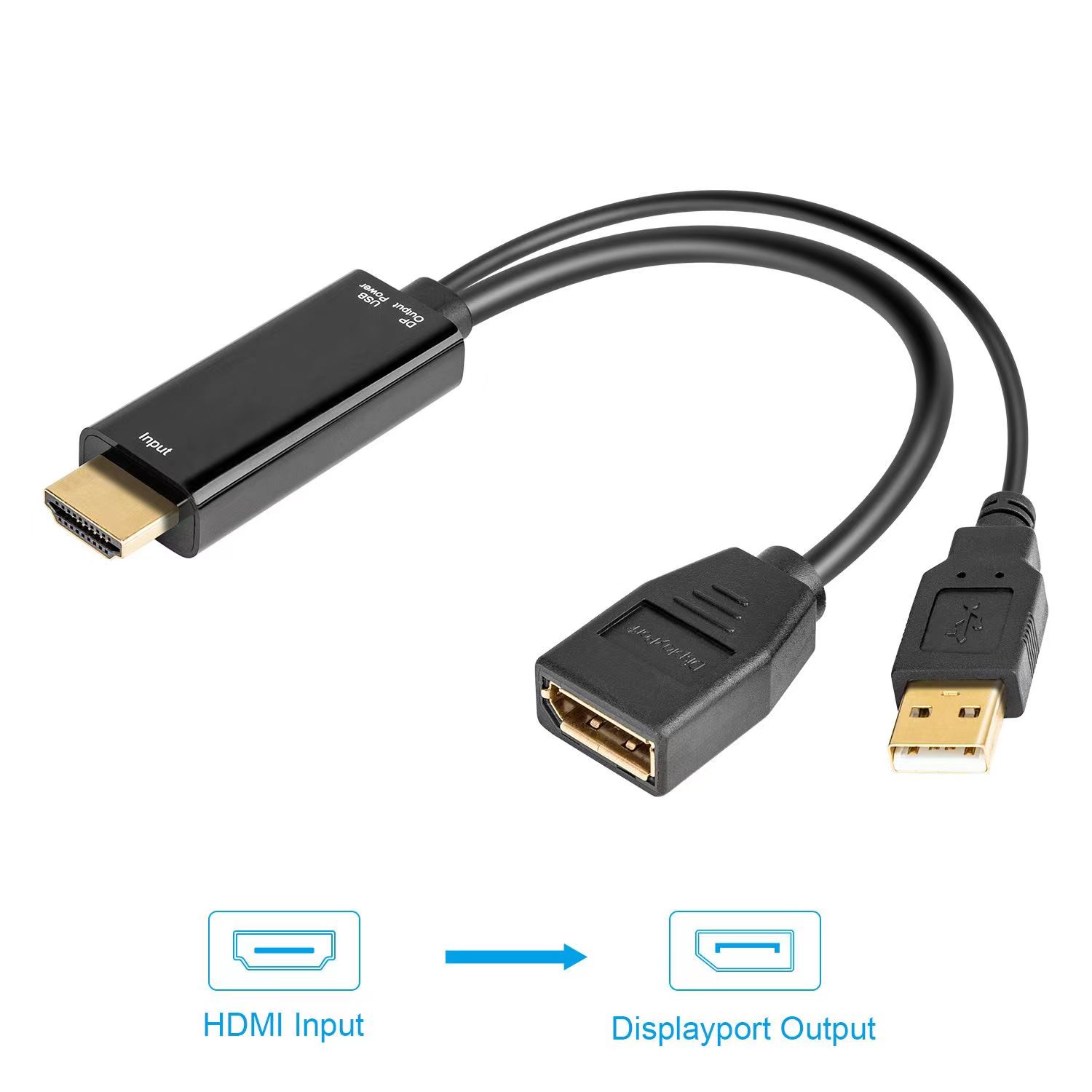 HDMI to DisplayPort Adapter 4K60Hz HDMI 2.0 Male to DisplayPort 1.2 Female Converter, 144Hz, 120Hz, HDMI Output to DP Input Adapter for Monitor, Xbox One, PS4/5, Mac Mini