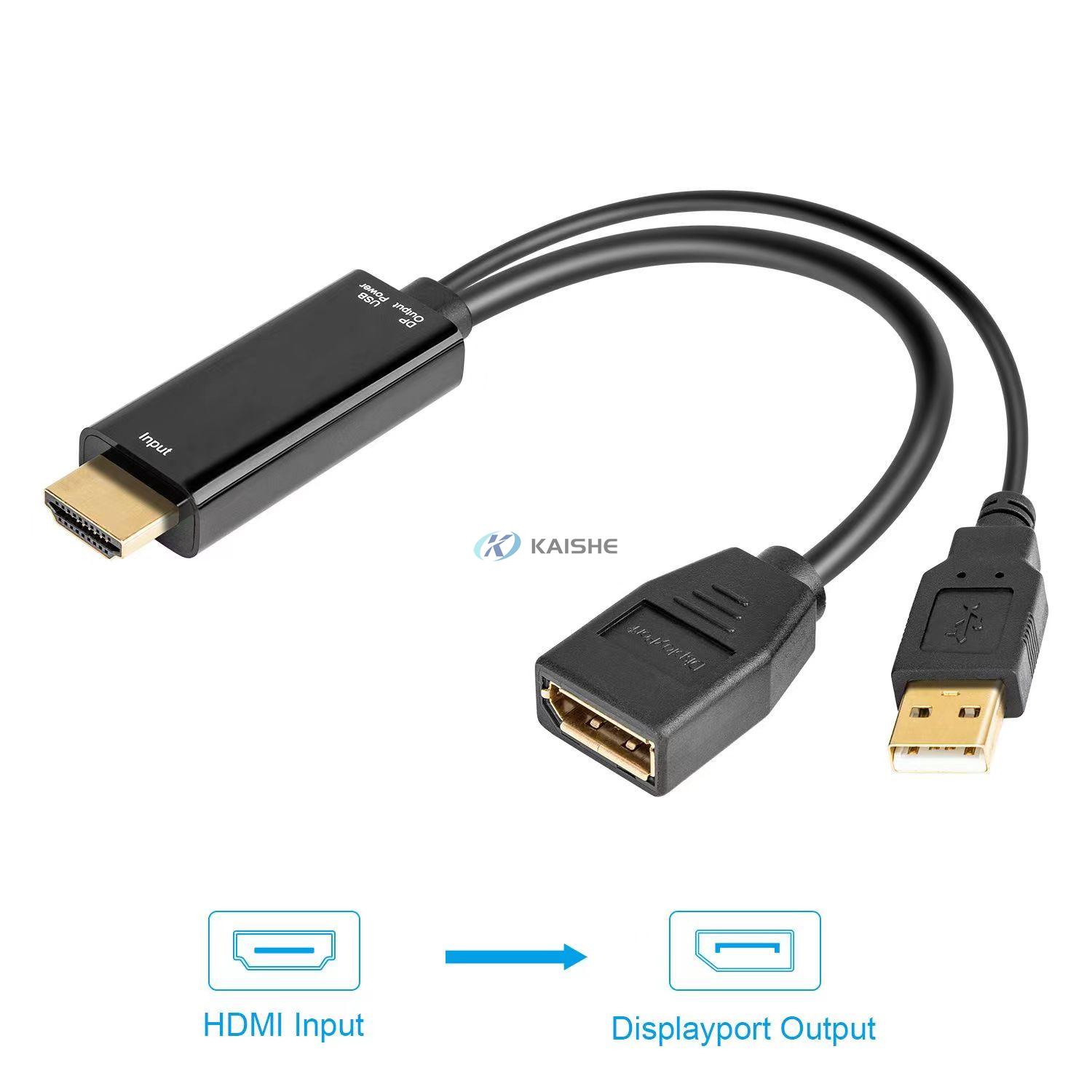 HDMI to DisplayPort Adapter 4K60Hz HDMI 2.0 Male to DisplayPort 1.2 Female Converter, 144Hz, 120Hz, HDMI Output to DP Input Adapter for Monitor, Xbox One, PS4/5, Mac Mini